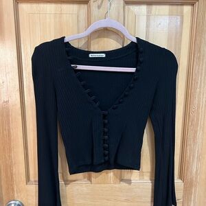 Black Buttoned Women's Top